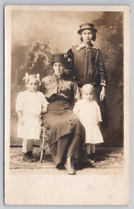 RPPC Mother with Haunting Eyes and Daughters with the Same Eyes Postcard 1910's - Picture 1 of 5