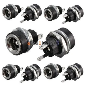 10Pcs Mini DC Power Supply Jack Socket Female Panel Mount Connector 5.5x2.1mm AL - Picture 1 of 5