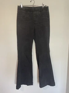 C'est Toi Black Label Size L Black Stretch Pull On Flare Jeans Elastic Waist - Picture 1 of 9