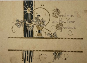 Art Deco 1930s Christmas Card - Picture 1 of 3