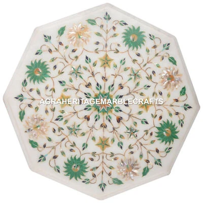 Marble Top Side Table Paua Shell Handmade Inlay Marquetry Cyber Monday Art H2483 - Image 1 of 4