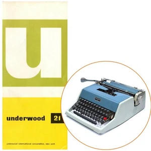 Underwood 21 Typewriter Instruction Manual Repro User Vtg Directions Olivetti - Picture 1 of 2