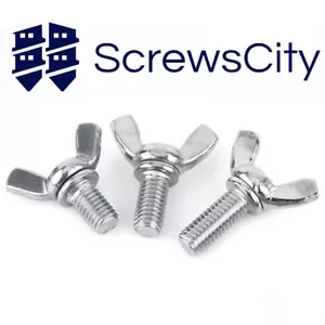 M4 M5 M6 M8 M10 M12 Butterfly Wing Screws Zinc Thumb Screws Wing Bolts AN 265 - Picture 1 of 2