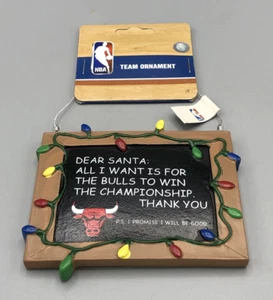 Chicago Bulls NBA Basketball Team Resin Chalkboard Sign Christmas Tree Ornament - Picture 1 of 10
