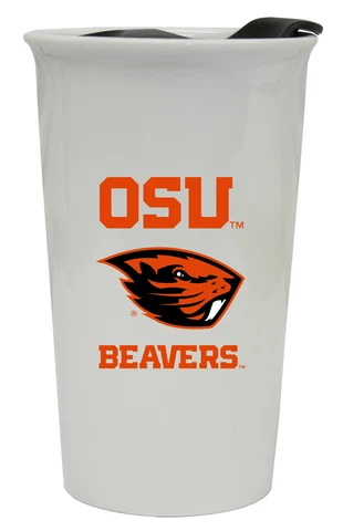 Oregon State Beavers OSU Double Walled Ceramic Tumbler Set-NCAA Travel Mug 2pk Cover