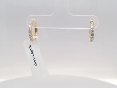 0.20 Carat (Ctw) 18K Rose Gold Round Cut White Diamond Ladies Huggies Hoop Earri - Image 1 of 3