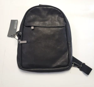 $280 New KENNETH COLE REACTION Black LEATHER Laptop Bag SLING BREAK Crossbody - Picture 1 of 5