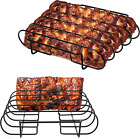 Stainless Steel Rib Rack, Holds up to 4 Full Racks of Ribs for Smoking, Smoker R