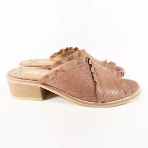 Sandalias de cuero Idana Silent D talla 37 rosa con volantes tacones apilados - Imagen 1 de 7