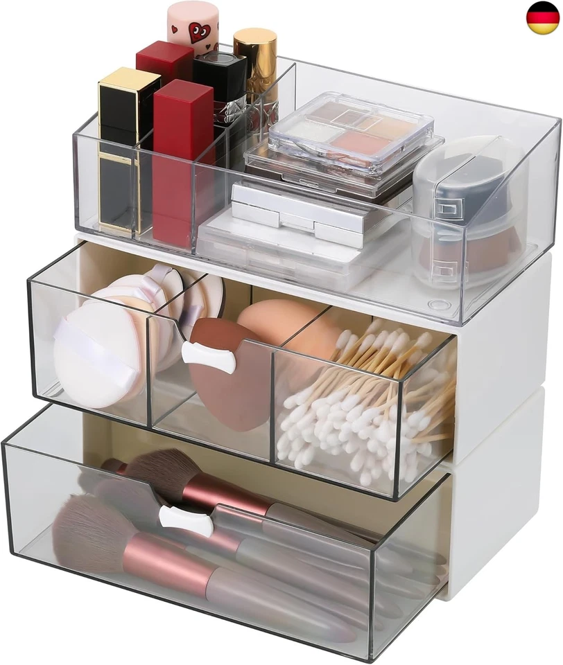 TranRantic 3 Stück Acryl Badezimmer Organizer, Kosmetik Organizer Set,