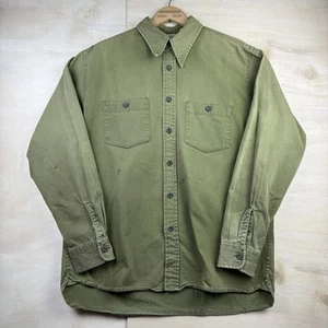 Camisa Vintage Gap Estilo Militar Desteñida Envejecida Abotonada Verde Ejército Talla M Años 90 - Imagen 1 de 8