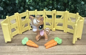 Littlest Pet Shop LPS Golden Tail Caballo Pony #405 Rosa Sillín Ojos Verdes - Imagen 1 de 7