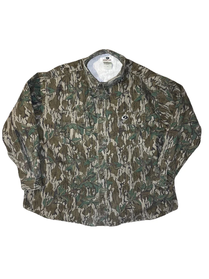 Camisa Mossy Oak Para Hombres 3XL Hoja Verde Camuflada Abotonada Manga Larga Caza 90001 Foto 1 de 4