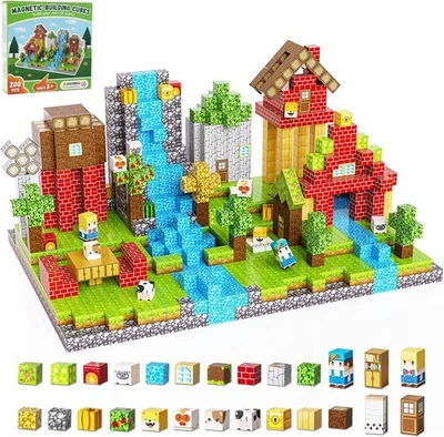 200PCS Magnetic Building Blocks Set, STEM Toys for Kids 3+, Forest Grassland Set - Image 1 of 4