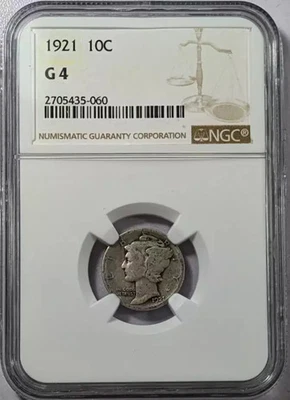 1921 P Mercury Dime NGC G-4 - Image 1 of 4
