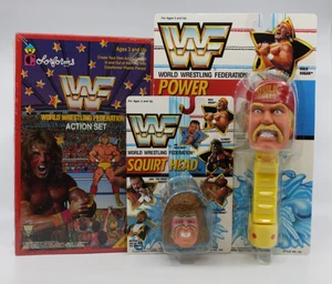 Hulk Hogan 1990 Squirt Head Lot WWF Wrestling Ultimate Warrior Colorform Sealed - Picture 1 of 24
