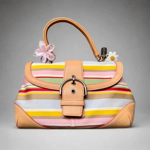 Coach Y2K Top Handle Hampton Striped Soho Satchel Bag 4438 China - Picture 1 of 10