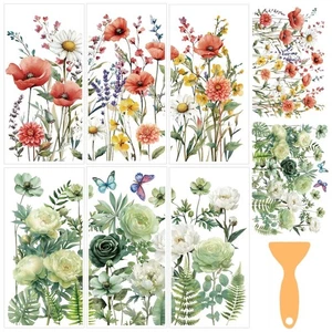 6 Sheets Vintage Flowers Rub on Transfers for Crafts and Furniture 12×6inch E... - Picture 1 of 7