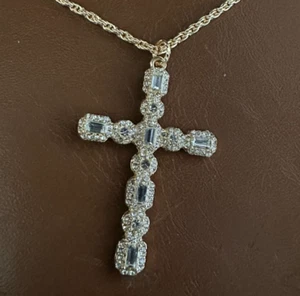 8 Other Reasons Gold Cross Cubic Zirconia Pendant Necklace - Picture 1 of 6