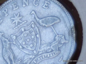 1926 SILVER SIXPENCE ERROR CRACKS REVERSE PREDECIMAL COIN NICE CIRCULATED #FJL70 - Bild 1 von 10