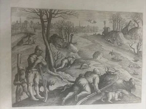 Hunting Allee Ducks .venationes Ferarum, Avium, Piscium 1578.Jan Van Der Straet - Picture 1 of 10