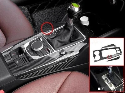 For Audi A3 S3 2014 2015 2016 -2018 Carbon Fiber Console Gear Shift Panel Trims - Image 1 of 4
