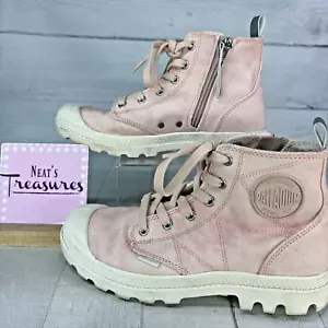 Palladium PAMPA HI Rose Stone Smoke Pink Side Zip High Top Sneaker Boots Sz 7/38 - Picture 1 of 17