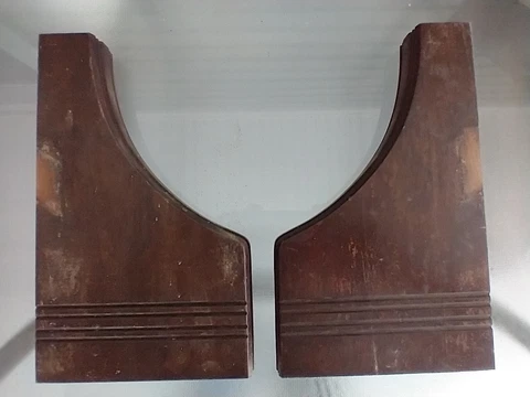 Antique Walnut Fluted Shelf Brackets Victorian Corbels 10 1/2 X 6 1/2 Ca. 1880 Cover