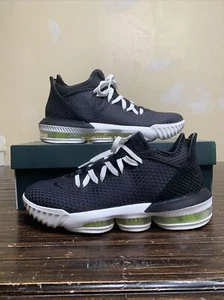 Used Lebron XVI Low Black Summit White Volt CI2668 004 Size 8 - Picture 1 of 7