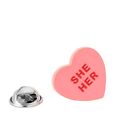 LGBT Pronoun Pins She Her He Him They Them Acrylic Heart Pride Gift Lapel Badge