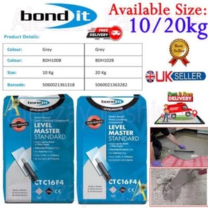 Bond It Self Levelling Compound Levelmaster Floor Cement Screed Concrete 10/20kg - Picture 1 of 15