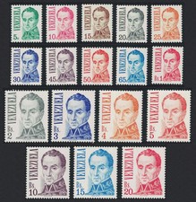 Venezuela 'Bolivar' by J M Espinosa Definitives 17v 1976 MNH SG#2313-2329