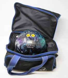 Vtg Columbia 300 WD Purple/Teal Glitter Swirl 12lb USA Bowling Ball - Picture 1 of 8