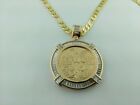  Centenario Coin With Baggette stones  bezel with 24" Necklace Chain LUXURY