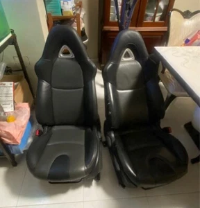 Fits Mazda RX-8 2003-2011 Synthetic Leather Sports Seat Covers in Black & Gray - Picture 1 of 1