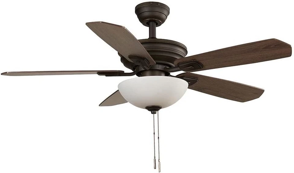 Hampton Bay Wellston II 44 In. Indoor LED Bronze Downrod Ceiling Fan With Light