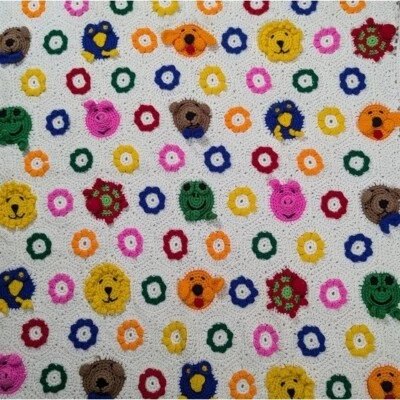 Animal de crochê afegão feito à mão 50′′×60′′ • Padrão de artes de lazer #3362 - Imagem 1 de 4