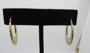 10 Karat Weißgold Creolen 3/4 Zoll Durchmesser ca. 2 Gramm 1 1/8 im Tropfen - Bild 1 von 10