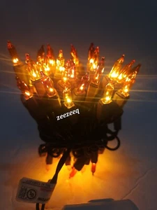 Thanksgiving Fall Harvest Brown Orange Amber 50 String Lights Brown Cord - Picture 1 of 7