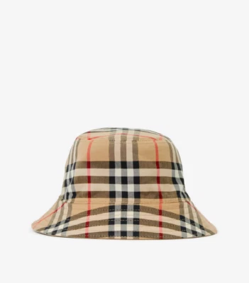 Nuevo Burberry Unisex Reversible Cuadros Sombrero Cubo Talla 4-6 Y, MIEL -Orig. $270 Foto 1 de 4