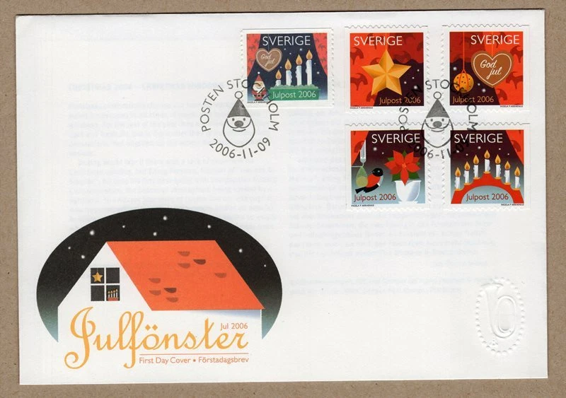 Sweden 2006 Christmas art FDC . - Image 1 of 1