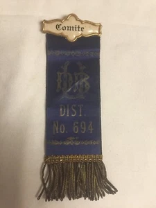 Cinta de pasadores DBU Dist No 694 Lodge ~ Comite ~ Bay City, MI ~ FR8 - Imagen 1 de 7