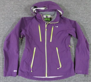 Koppen Jacket Womens Small Purple Hooded Full Zip Long Sleeve Softshell Stretch - Picture 1 of 12