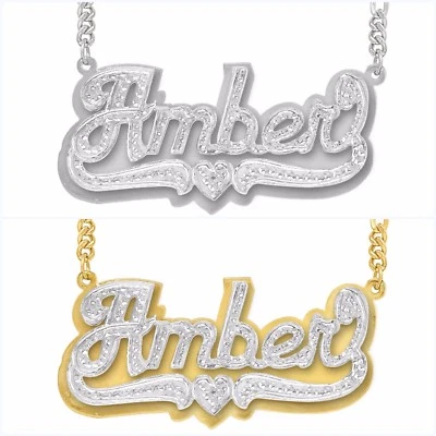 Персонализированный серебро сценарий любое имя пластина ожерелье с бесплатная цепочка 2023 - Изображение 1 из 4