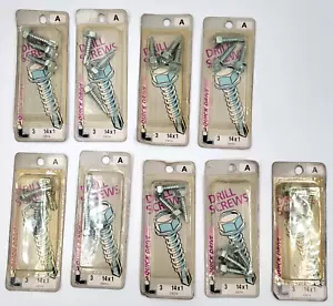 Midwest Fastener #14 X 1" Self Drill Screws Hex Head Silver 3 Pk Lot of 9 - Picture 1 of 3