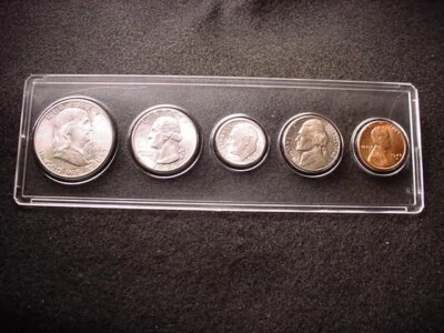 1948-D 5 COIN DENVER MINT SET GREAT COINS 90% SILVER--5 BU COINS!    #15 - Image 1 of 4