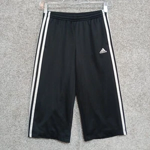 Adidas Pants Youth M Black Activewear Mid Rise Elastic Waist Pull On Polyester - Picture 1 of 13