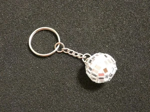 Mini Disco Ball Keyring Keychains 2cm x 2cm x 7cm (T194) - Picture 1 of 4
