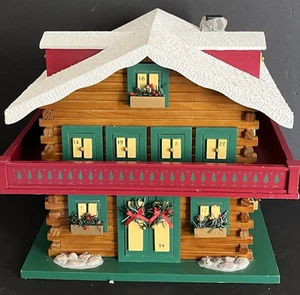 Vtg Coldwater Creek Advent Countdown Calendar Log Cabin Chalet VHTF 13x15" Read - Picture 1 of 15