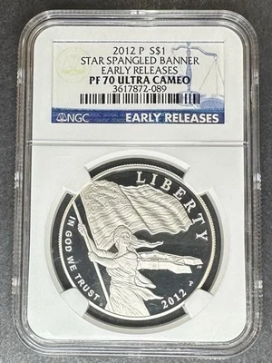 2012-P Proof Star Spangled Banner Dollar NGC PF-70 UCAM, Buy 3 Items, Get $5 Off - Image 1 of 2